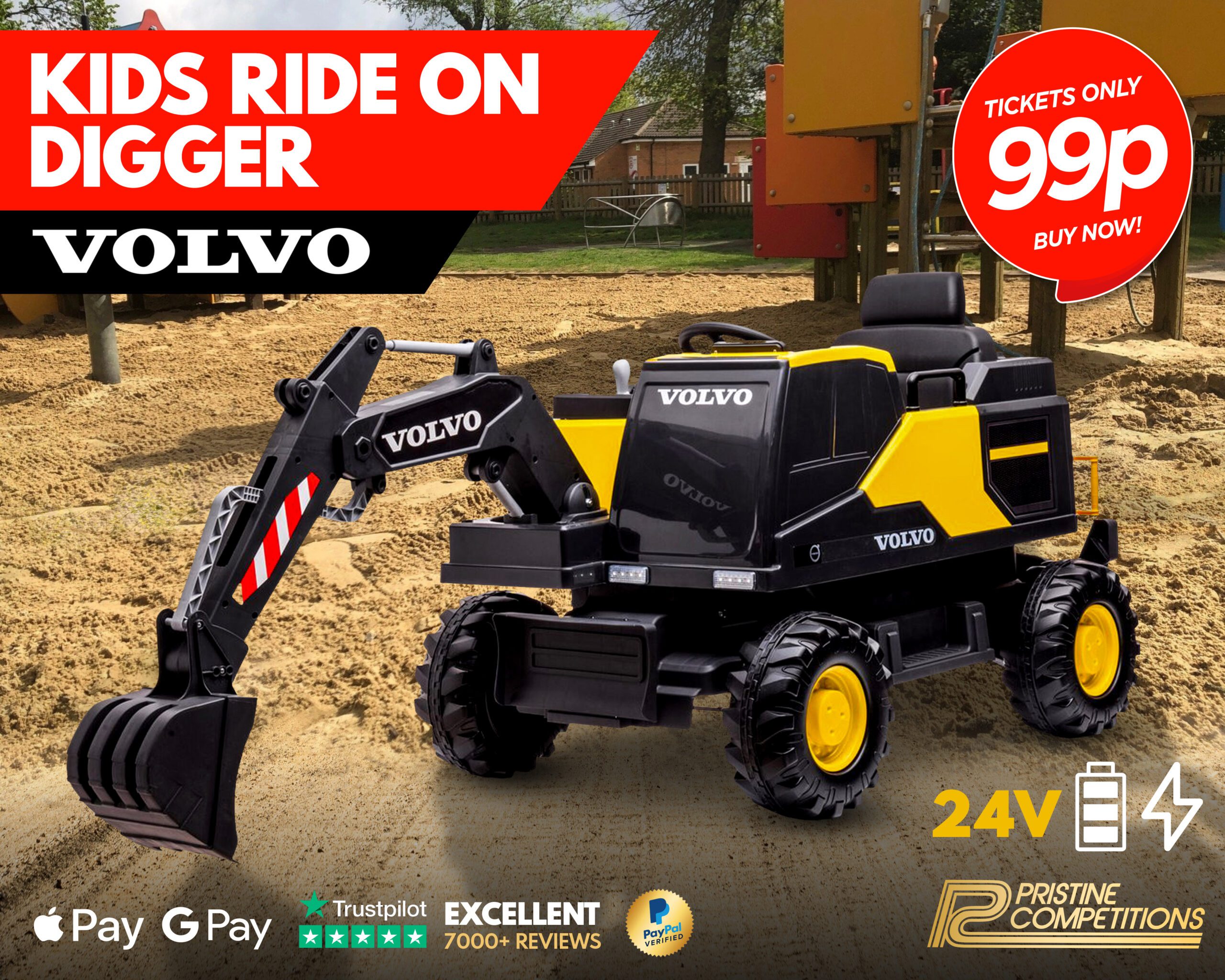 Kids Ride On Volvo Digger – 24V #6